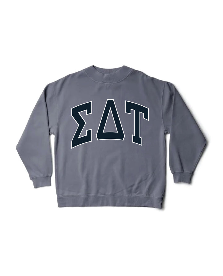Sigma Delta Tau Greek Letter Mock Neck Crewneck