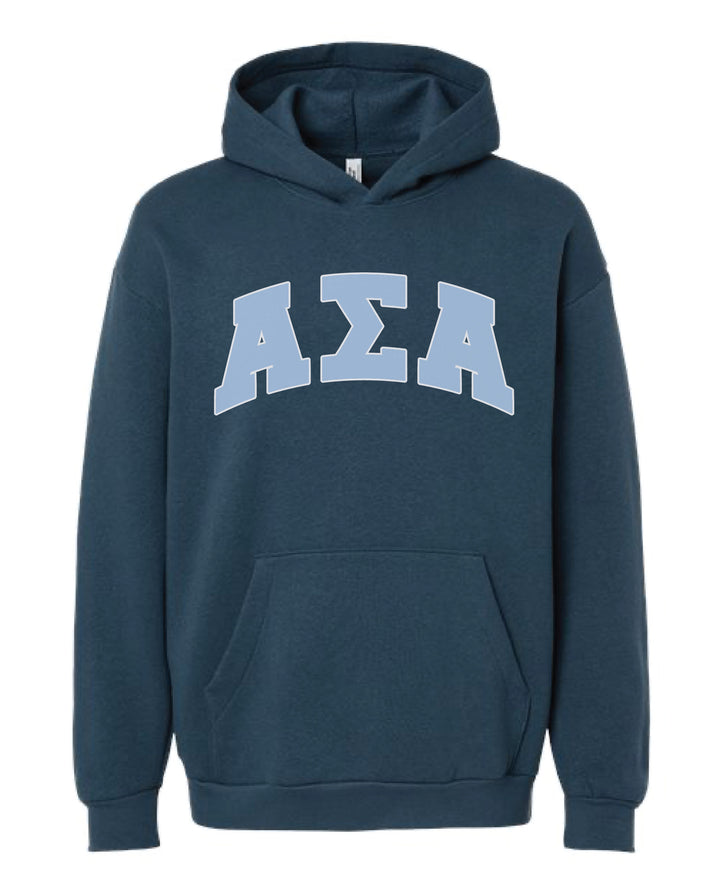 Greek Letter Sea Blue Sorority Hoodie - 2XL - 3XL