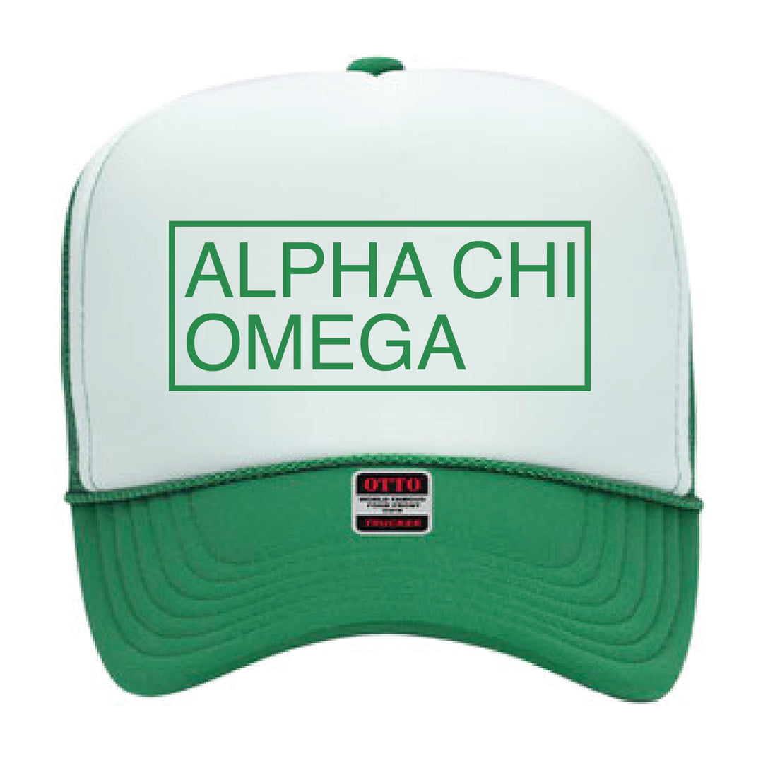 Green Embroidered Sorority Trucker Hat