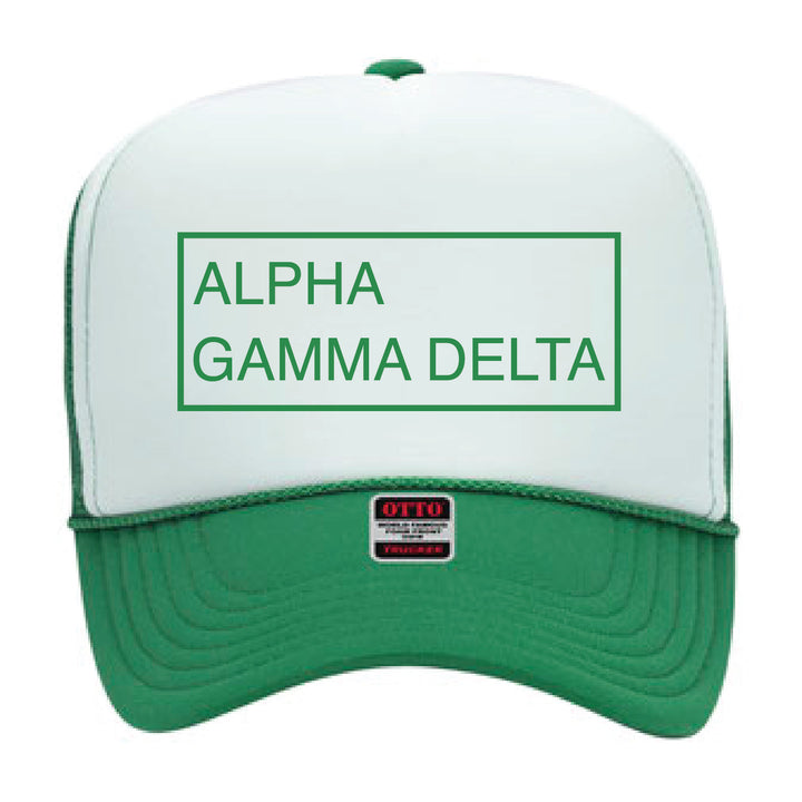 Green Embroidered Sorority Trucker Hat