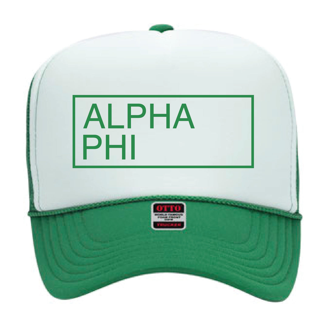 Green Embroidered Sorority Trucker Hat