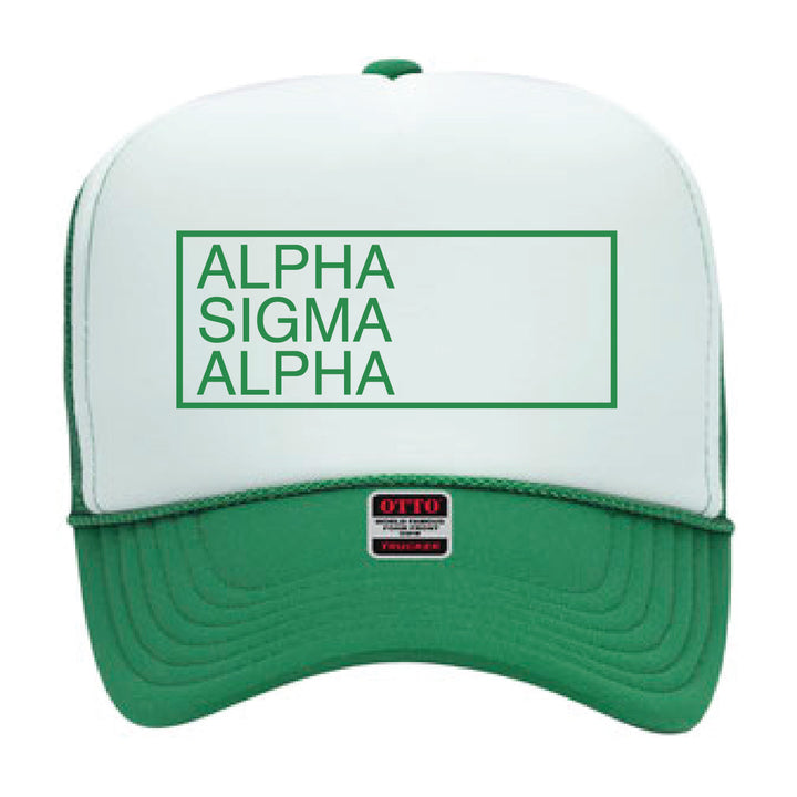 Green Embroidered Sorority Trucker Hat