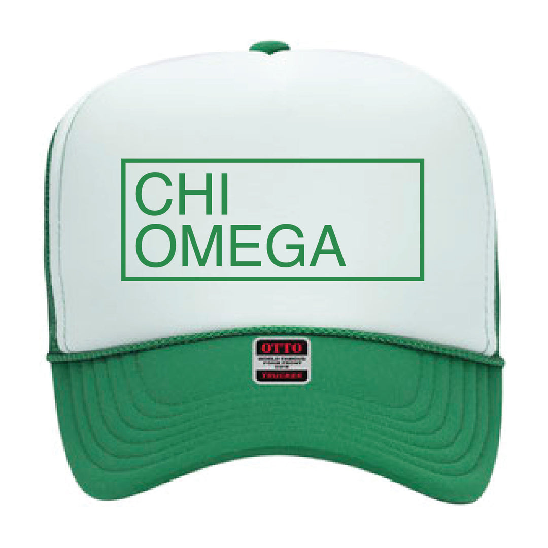 Green Embroidered Sorority Trucker Hat