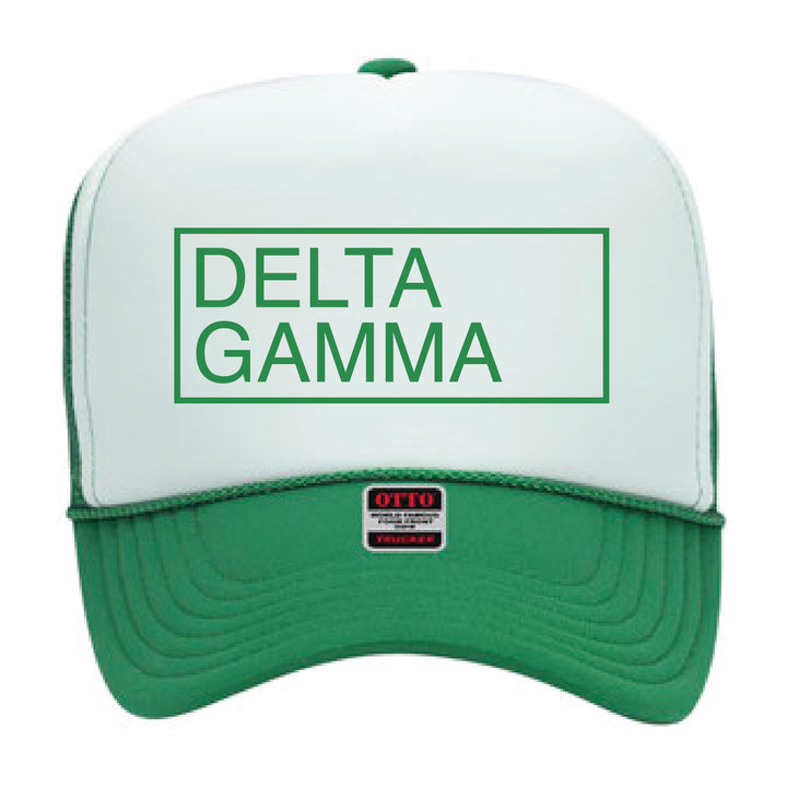 Green Embroidered Sorority Trucker Hat