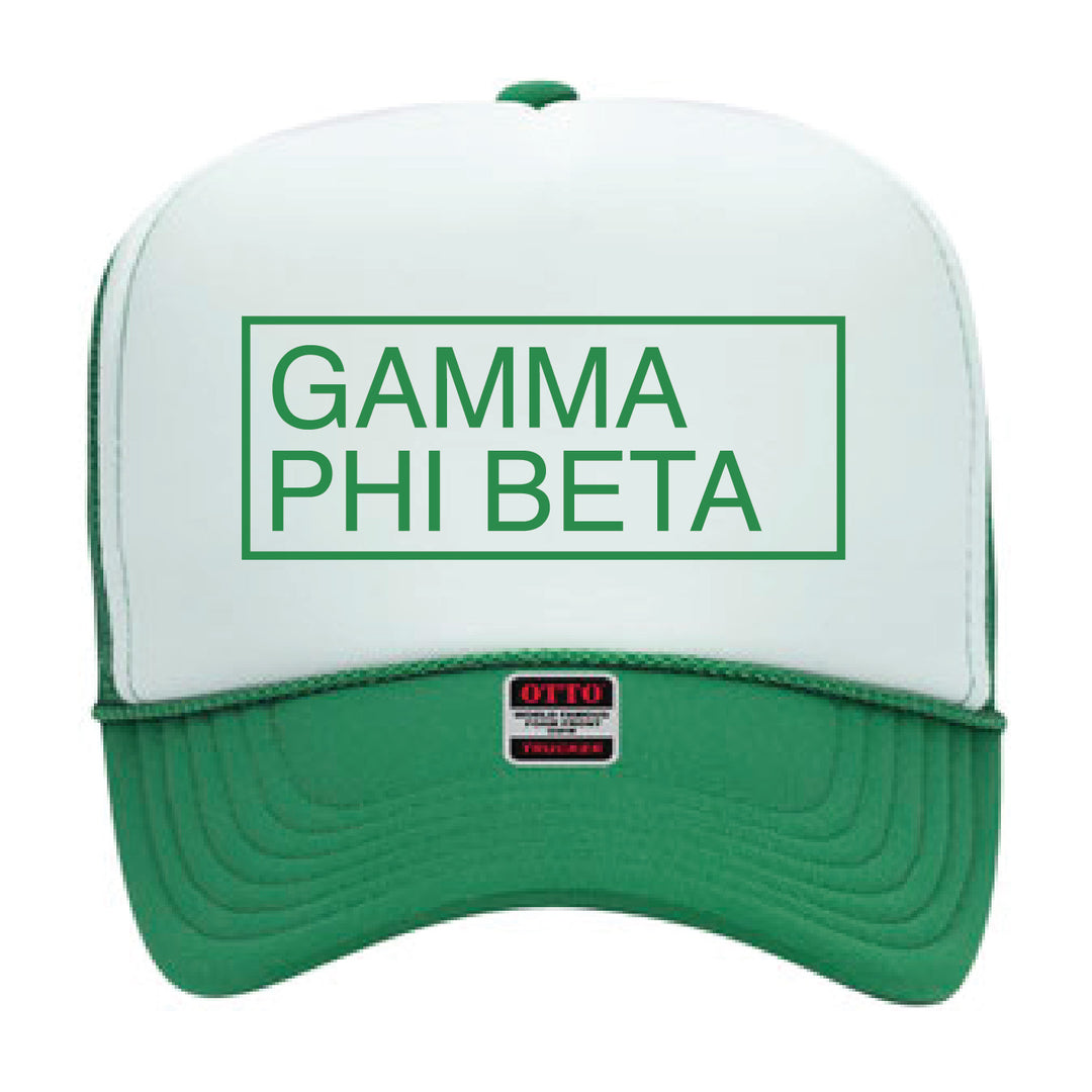 Green Embroidered Sorority Trucker Hat