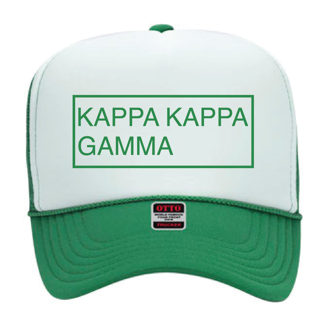 Green Embroidered Sorority Trucker Hat