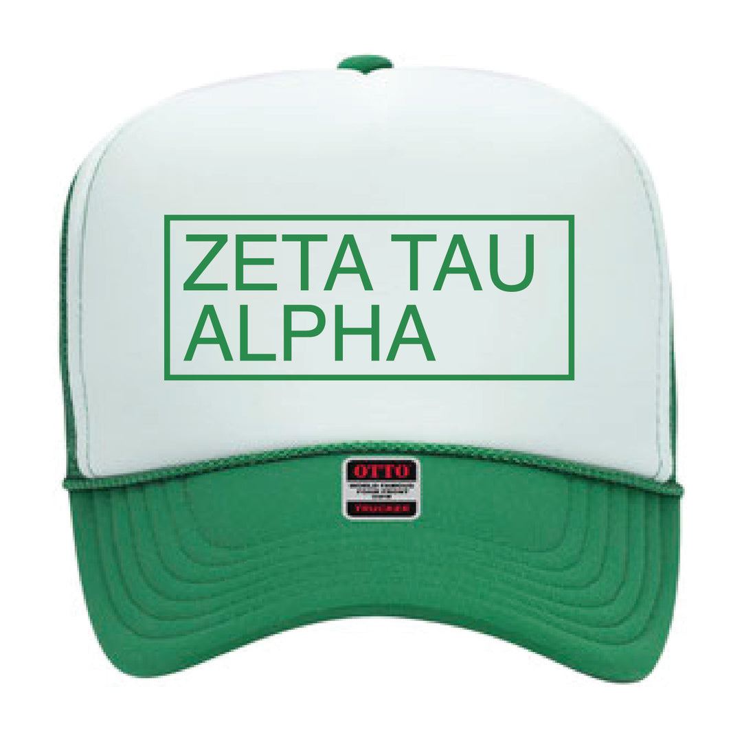 Green Embroidered Sorority Trucker Hat