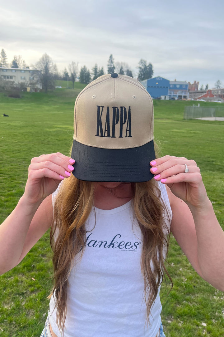 Embroidered Sorority Black/Khaki Hat