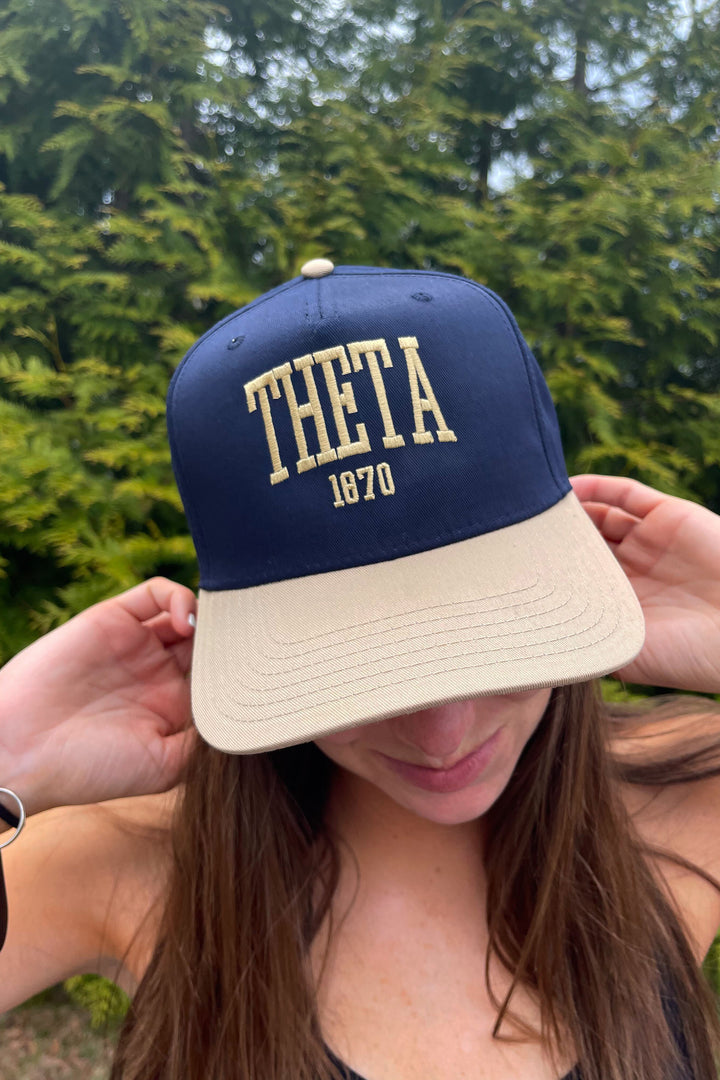 Est Year Embroidered Khaki/Navy Sorority Hat