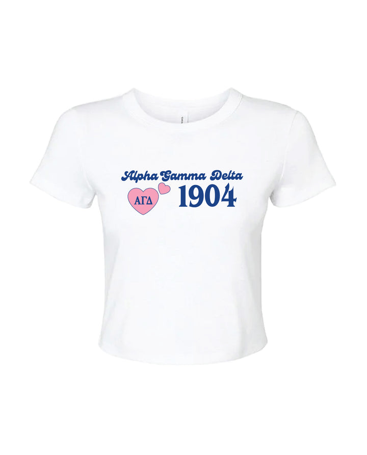 Pink Heart Sorority Baby Tee