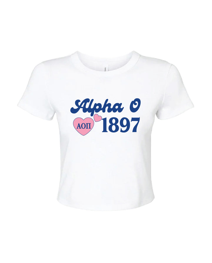 Pink Heart Sorority Baby Tee