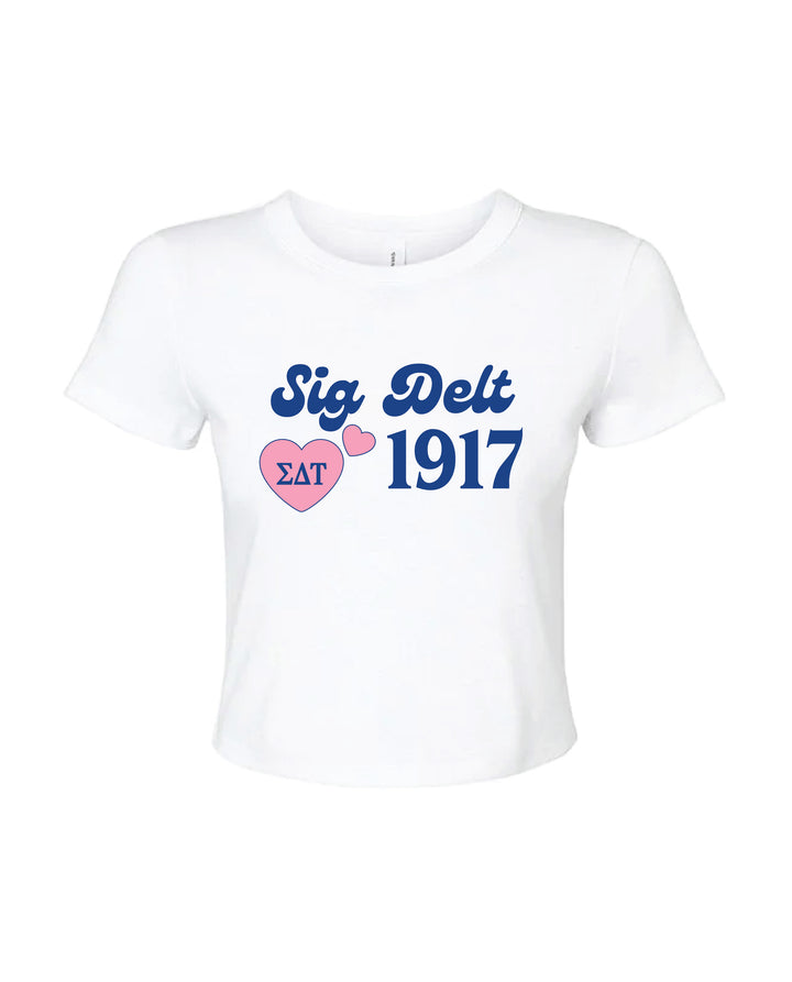 Pink Heart Sorority Baby Tee