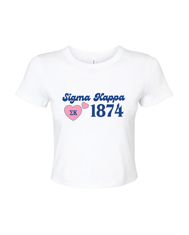 Pink Heart Sorority Baby Tee