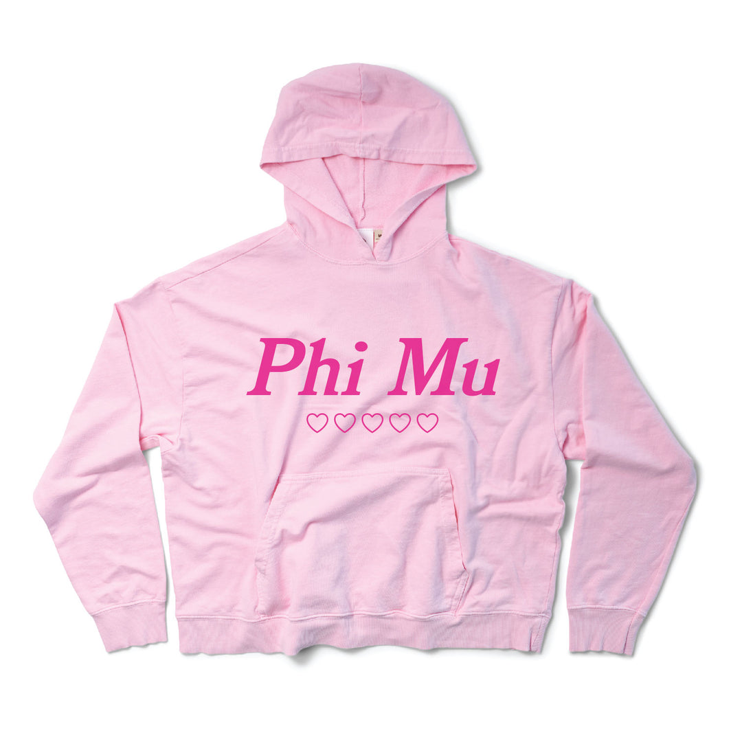 Bubblegum Heart Sorority Light Weight Hoodie