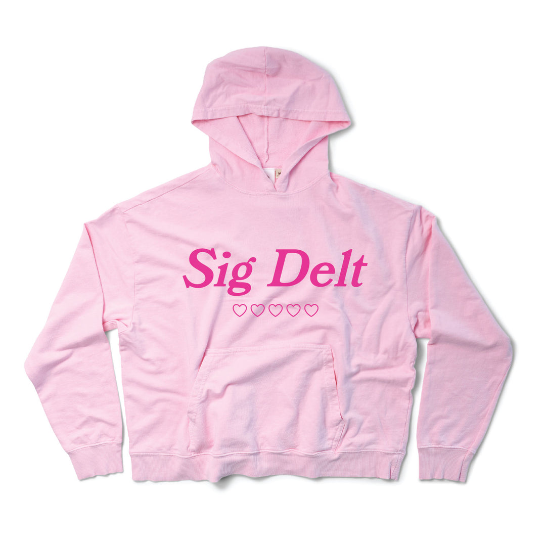 Bubblegum Heart Sorority Light Weight Hoodie