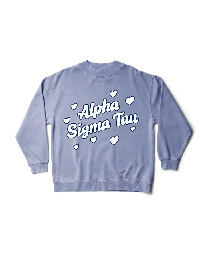 Heart Doodles Mock Neck Sorority Crewneck
