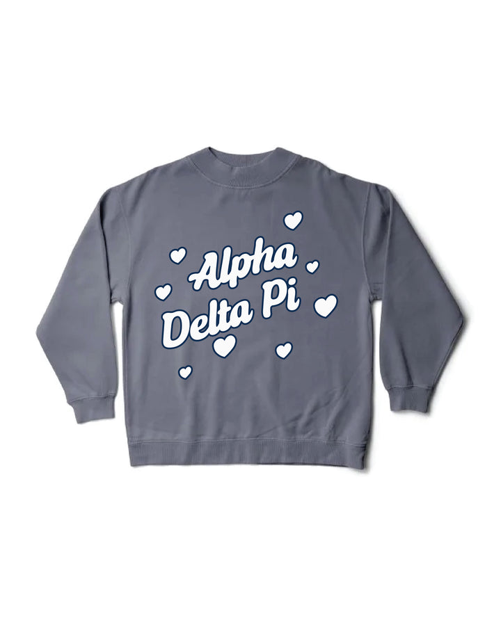 Heart Doodles Mock Neck Sorority Crewneck