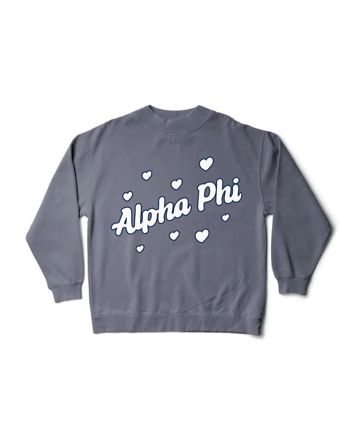 Heart Doodles Mock Neck Sorority Crewneck