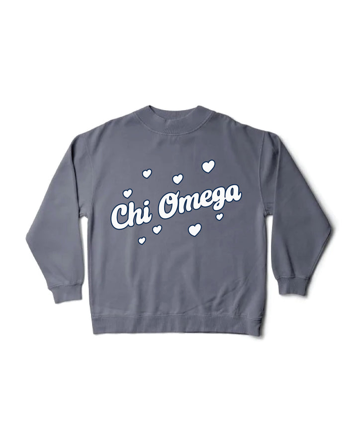Heart Doodles Mock Neck Sorority Crewneck