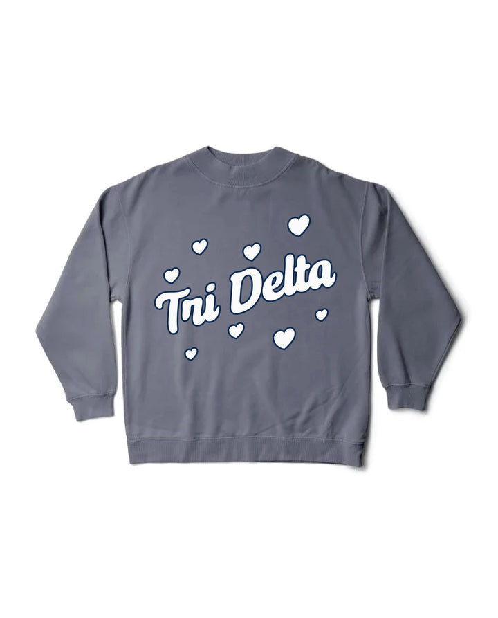 Heart Doodles Mock Neck Sorority Crewneck