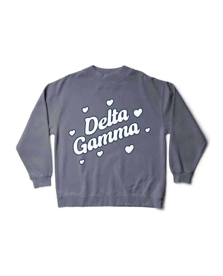 Heart Doodles Mock Neck Sorority Crewneck