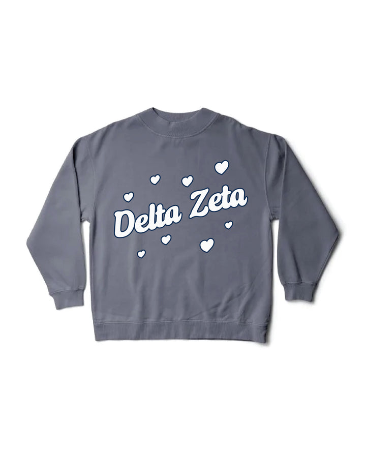 Heart Doodles Mock Neck Sorority Crewneck