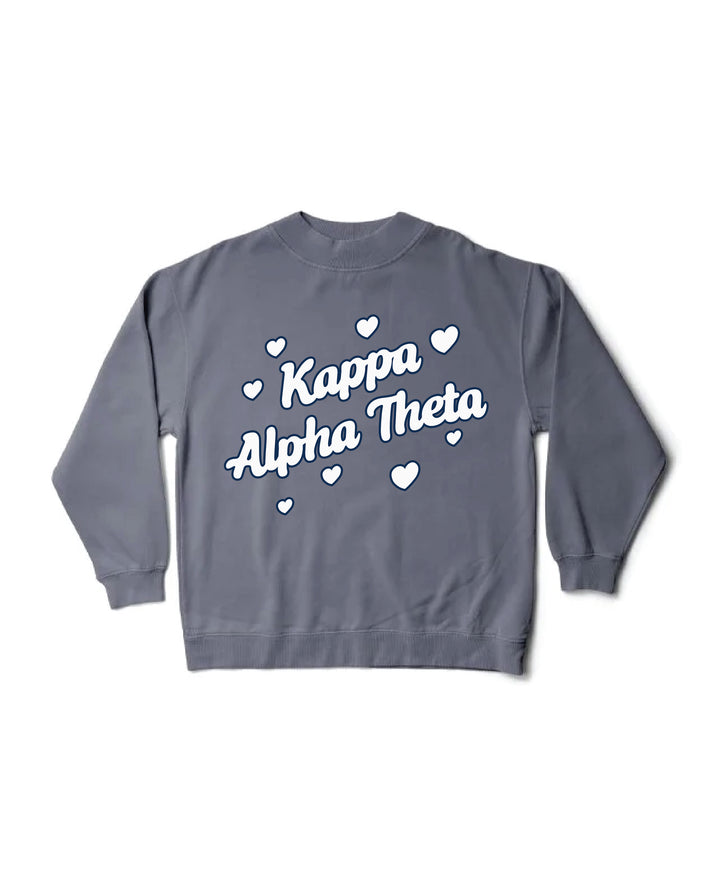 Heart Doodles Mock Neck Sorority Crewneck