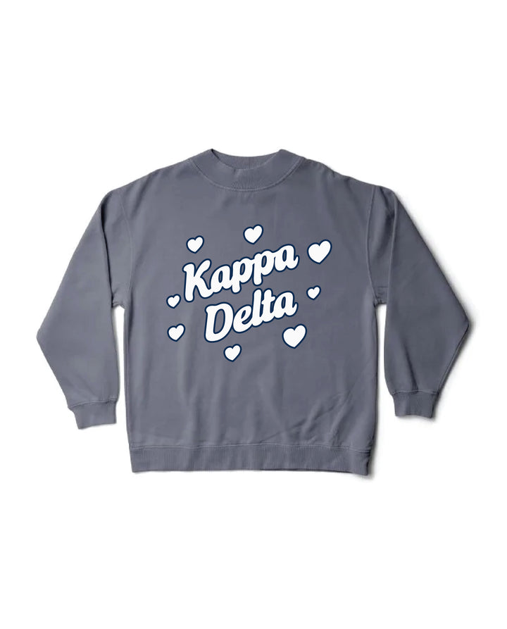 Heart Doodles Mock Neck Sorority Crewneck