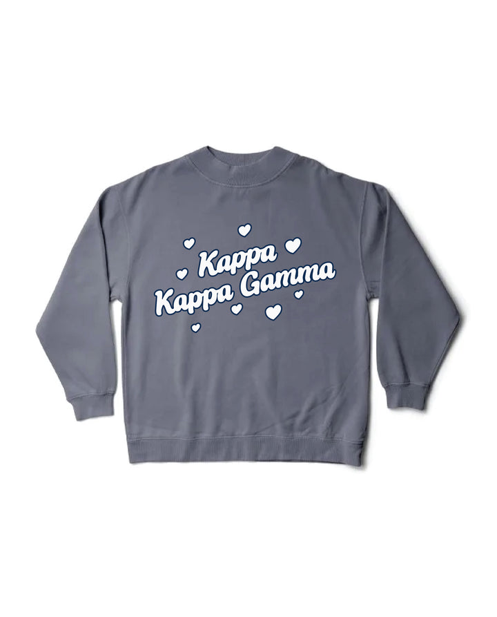 Heart Doodles Mock Neck Sorority Crewneck