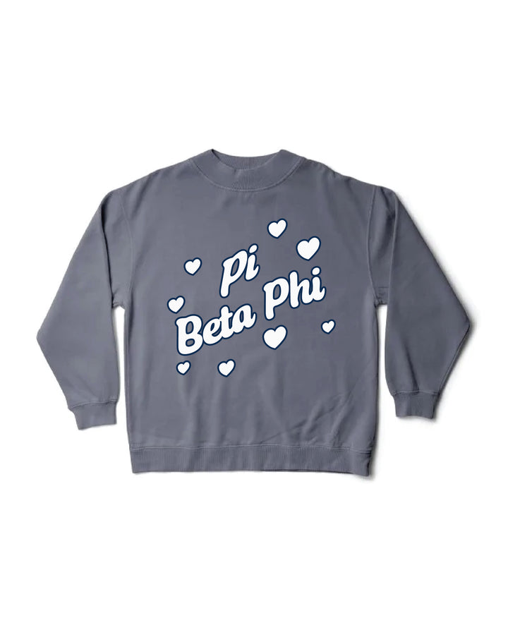 Heart Doodles Mock Neck Sorority Crewneck