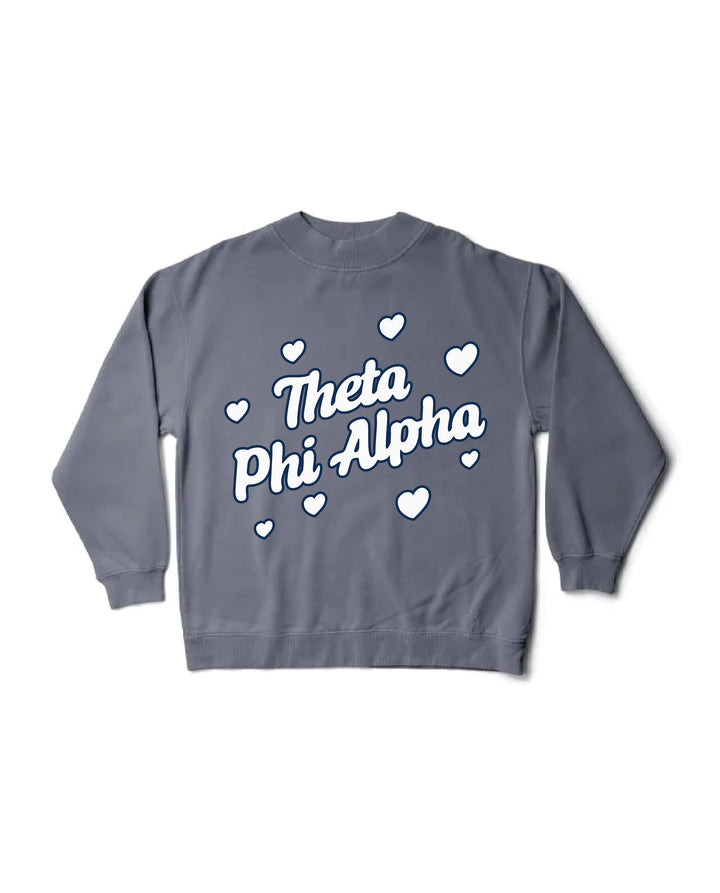 Heart Doodles Mock Neck Sorority Crewneck