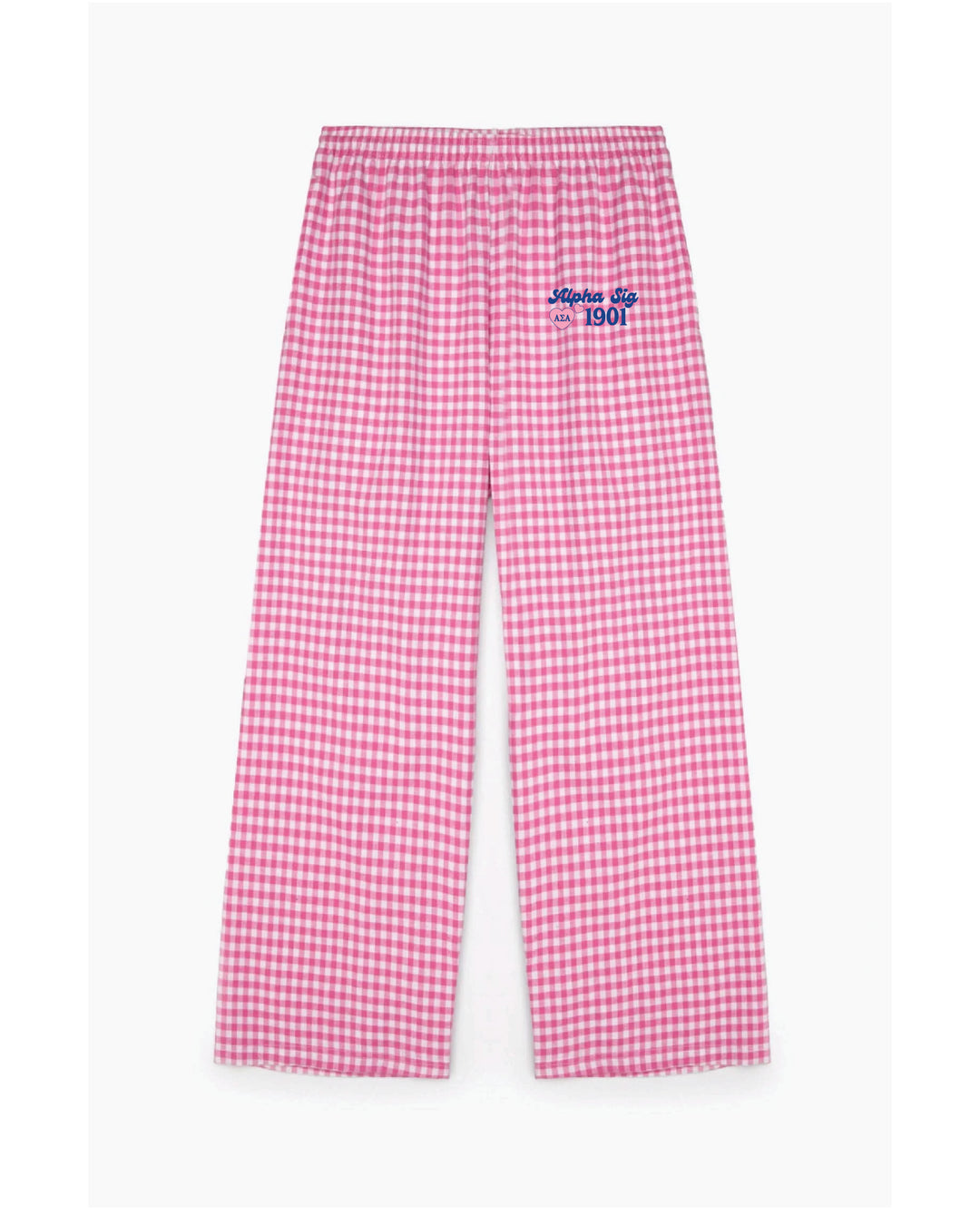 Embroidered Heart Sorority Flannel Pajama Pant
