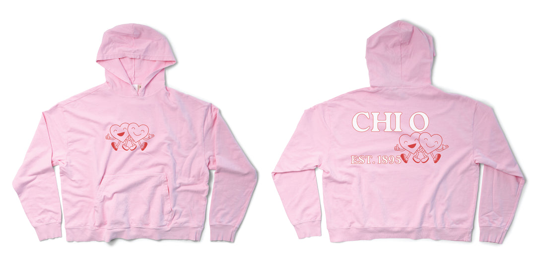 Bubblegum Heart Friends Sorority Light Weight Hoodie