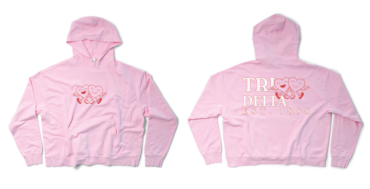 Bubblegum Heart Friends Sorority Light Weight Hoodie