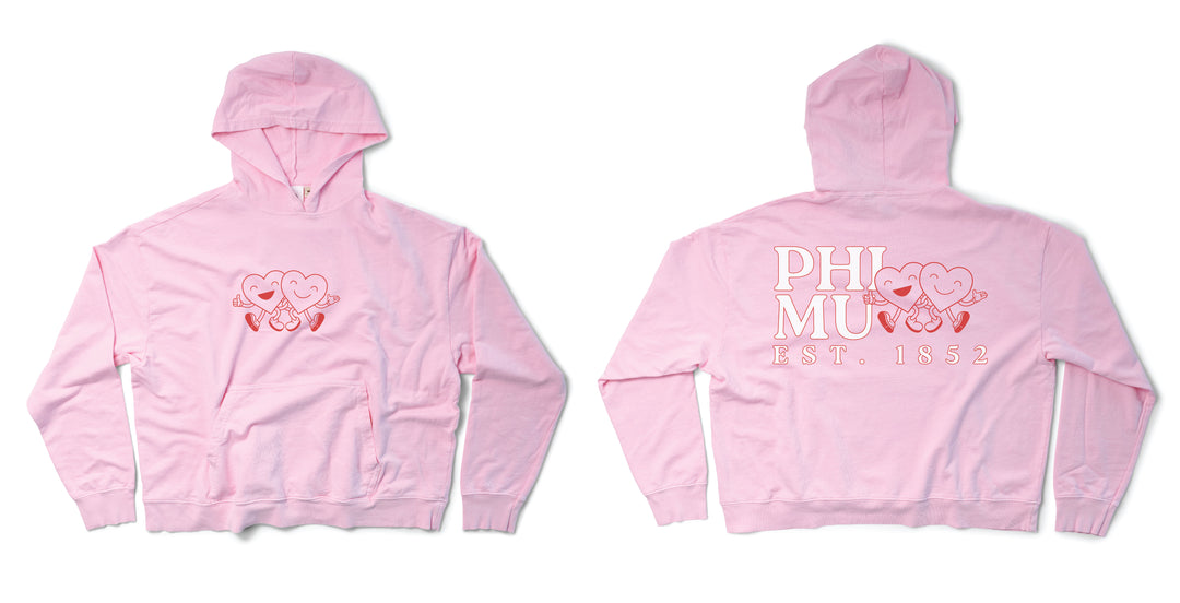 Bubblegum Heart Friends Sorority Light Weight Hoodie