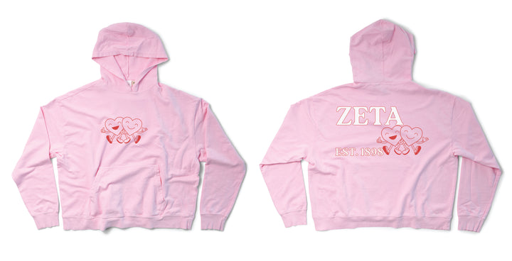 Bubblegum Heart Friends Sorority Light Weight Hoodie