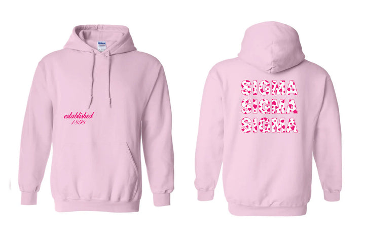 Sigma Sigma Sigma Light Pink Hoodie