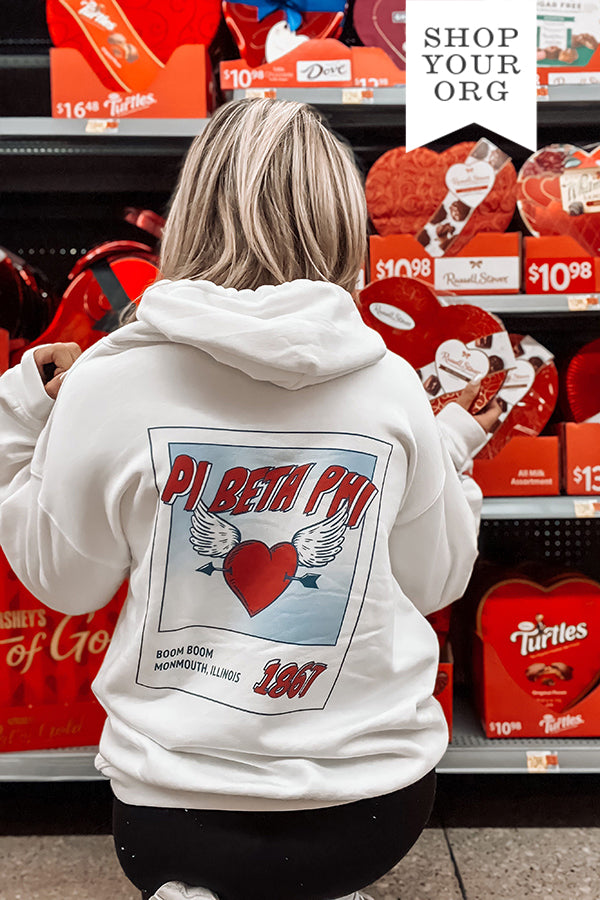 Heart Polaroid White Sorority Hoodie