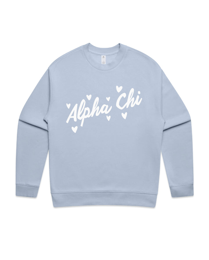 Heart Doodles Powder Sorority Crewneck