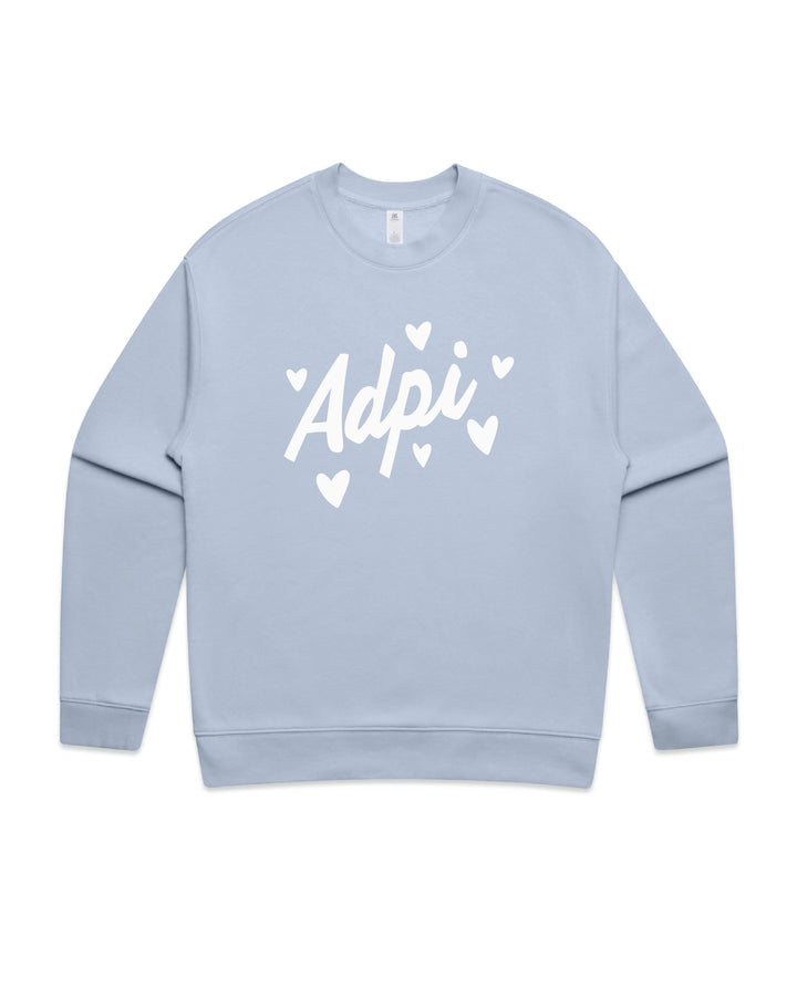 Heart Doodles Powder Sorority Crewneck