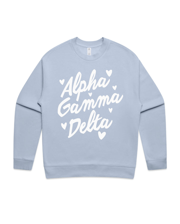 Heart Doodles Powder Sorority Crewneck