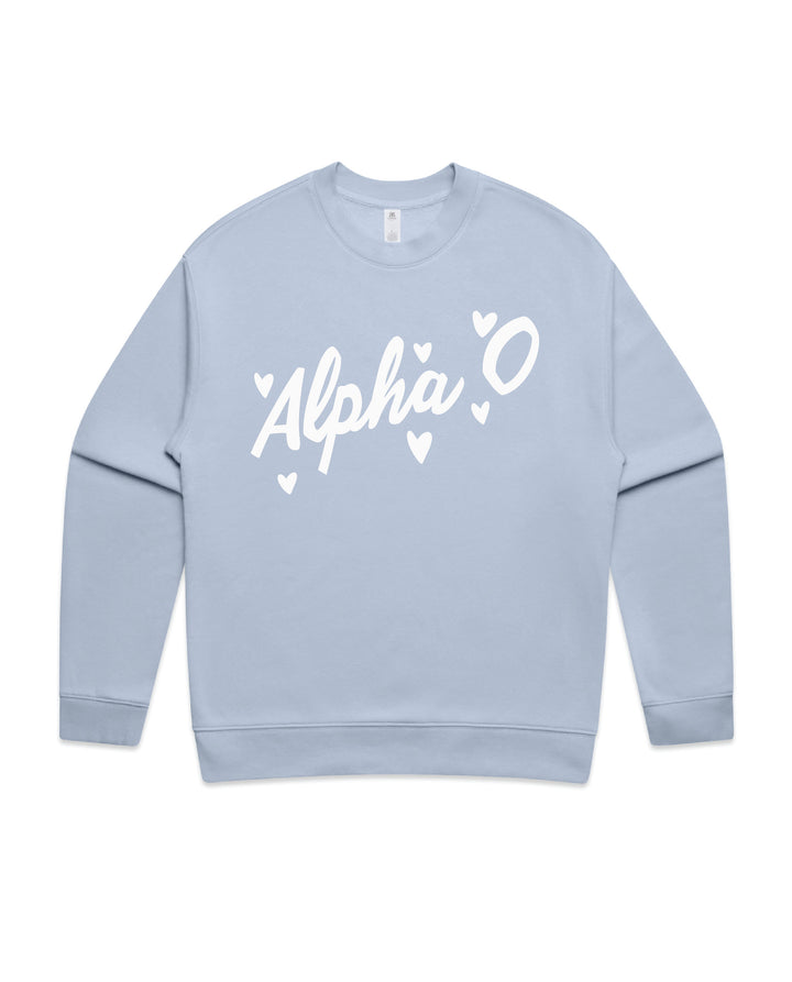 Heart Doodles Powder Sorority Crewneck