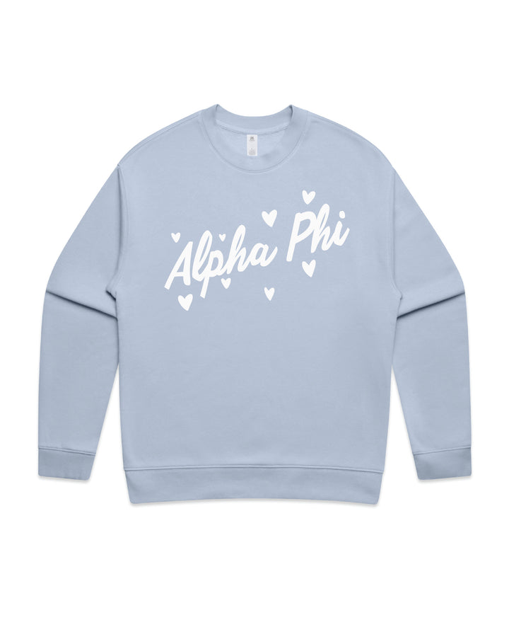 Heart Doodles Powder Sorority Crewneck