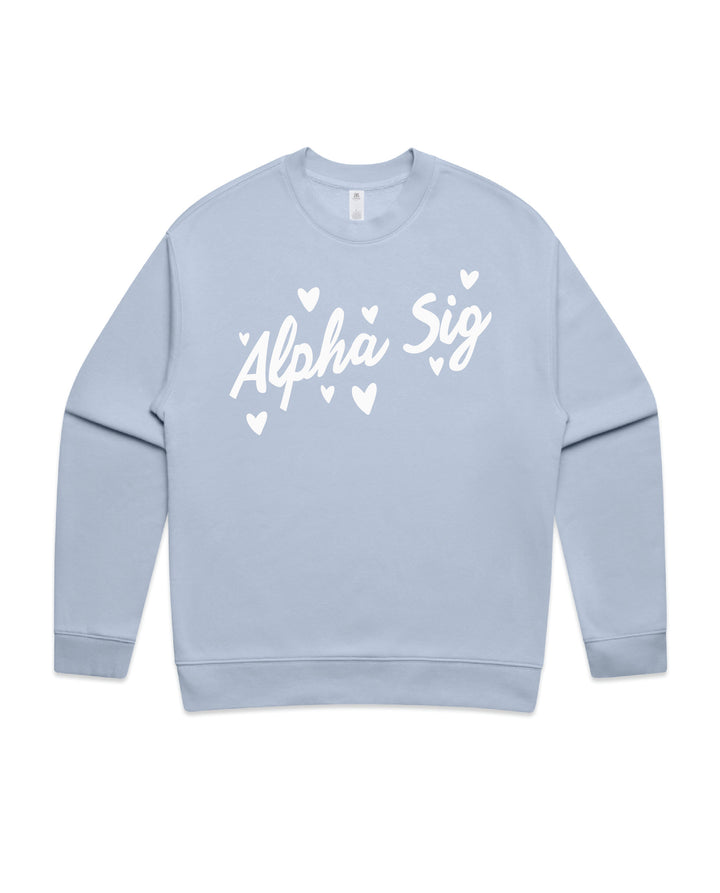 Heart Doodles Powder Sorority Crewneck