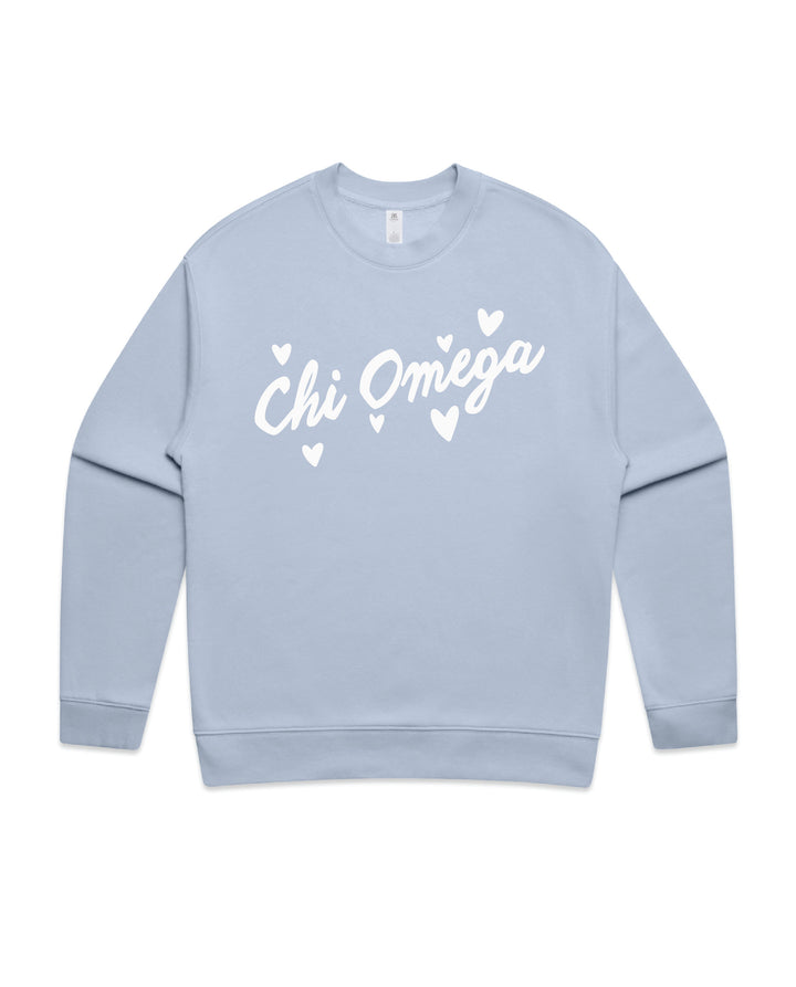 Heart Doodles Powder Sorority Crewneck