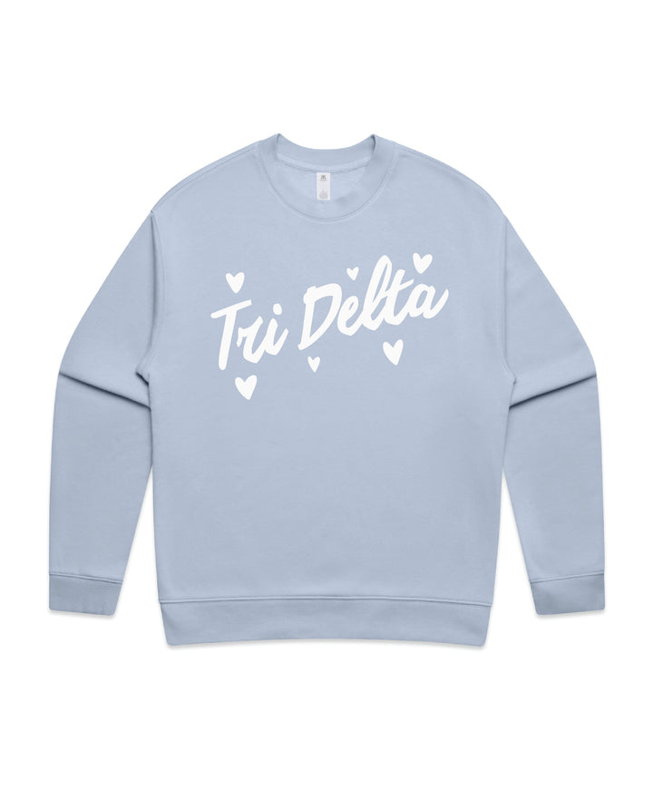 Heart Doodles Powder Sorority Crewneck