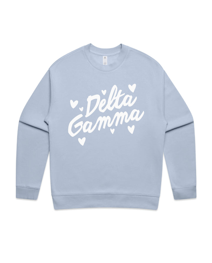 Heart Doodles Powder Sorority Crewneck