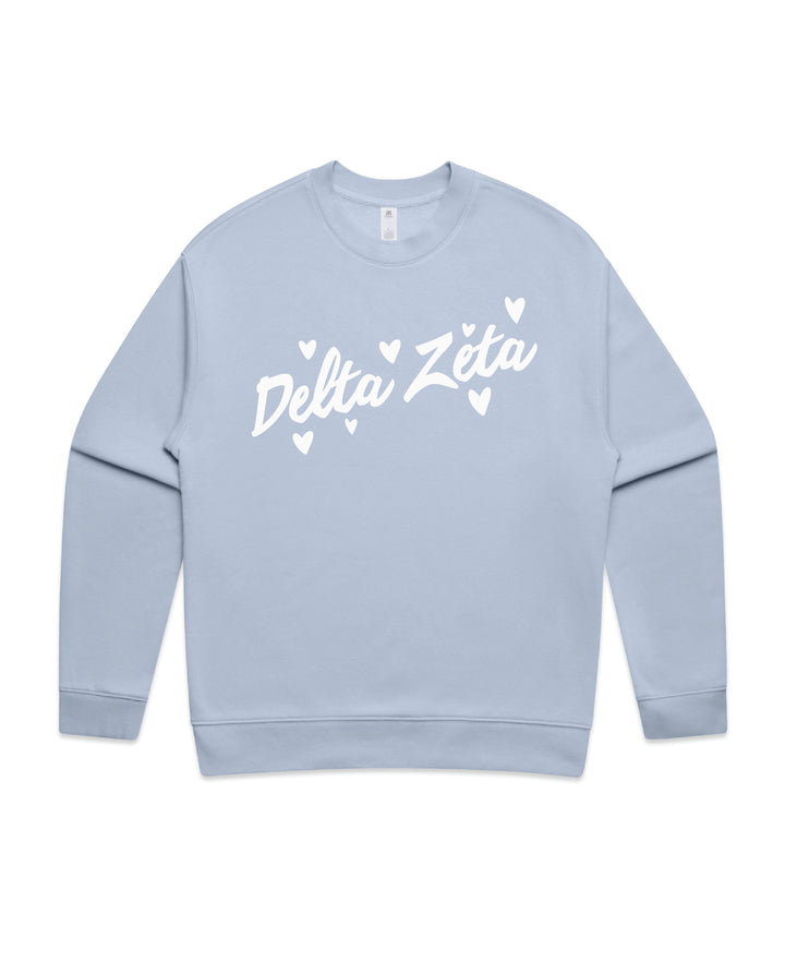 Heart Doodles Powder Sorority Crewneck