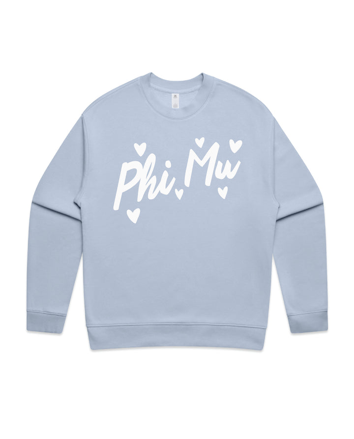 Heart Doodles Powder Sorority Crewneck