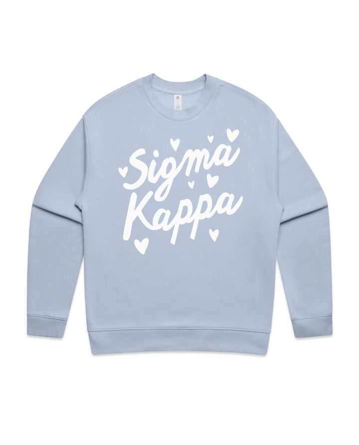 Heart Doodles Powder Sorority Crewneck